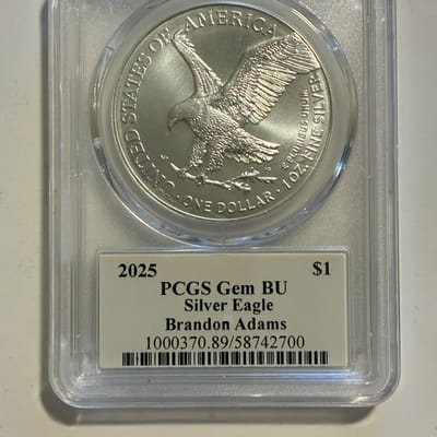2025 ASE $1 PCGS Signed By Brandon Adams  - additional view