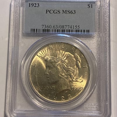1923 Peace Dollar MS63