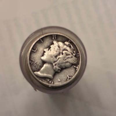 Roll 90% Silver Dimes. $5 Face Value 50 coines