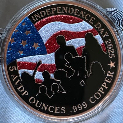 5oz Copper Round Independence Day 2025 - additional view