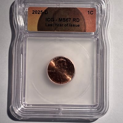 2025-D Last Year of Issue Shield Penny ICG MS67