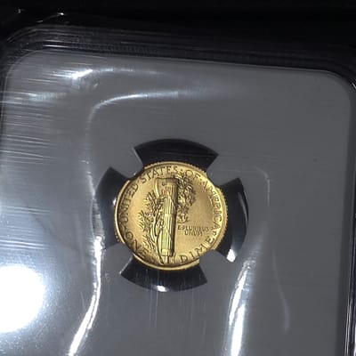 1916(2026) W 10C 24K Gold Mercury Dime with Libert - additional view