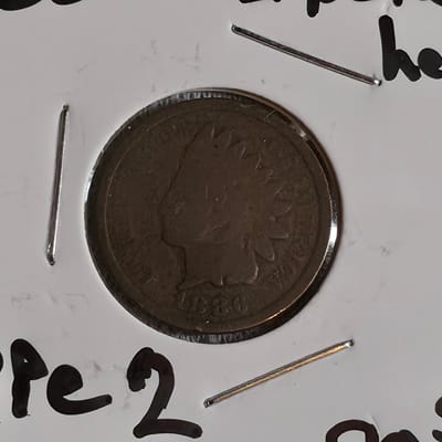 1886 Indian Head Cent TYPE 2 F-VF - additional view