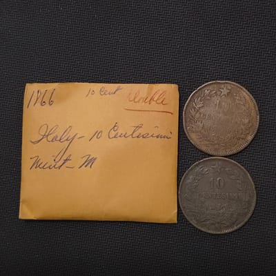 1866 M Kingdom of Italy 10 Cent-Lot of(2)King Vitt - additional view