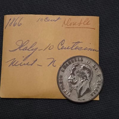 1866-N Italy 10 Centesimi - Vittorio Emanuele II 