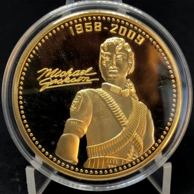 (2-pcs)The King of Pop" Pure 24k Gold Plated Medal