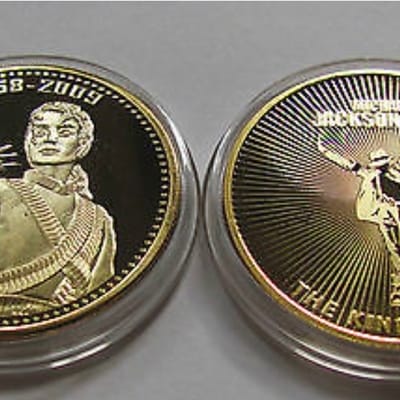 (2-pcs)The King of Pop" Pure 24k Gold Plated Medal - additional view