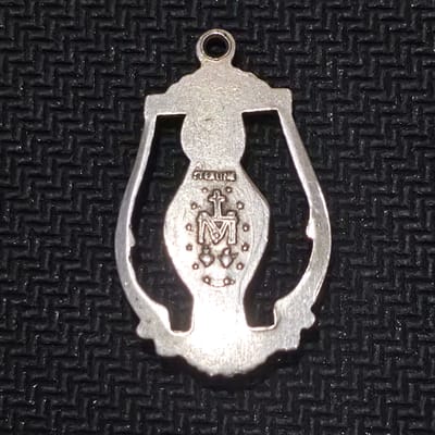 Vintage Art Deco Sterling Silver Miraculous Mary  - additional view