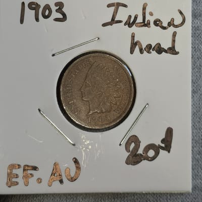 1903 Indian Head Cent in EF- condition 