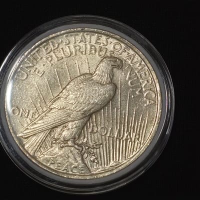 1922-S Peace silver dollar AU - additional view