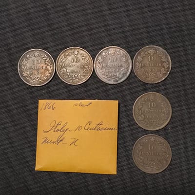 Italy 10 Centesimi King Victor Emmanuel II, Naples - additional view