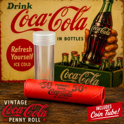 Vintage Coca Cola 1¢ Coin Roll UNSEARCHED Wheat ¢