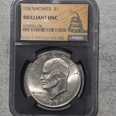 Eisenhower Dollar $1 1971 NGC Brilliant UNC