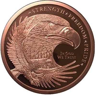 2 oz .999 Pure Copper Eagle Medallion/ Patriotic 