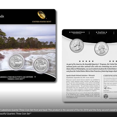 2018 America the Beautiful Apostle Islands 3 Coins