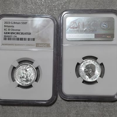 2023 Great Britain 50p Silver Britannia KC III Obv
