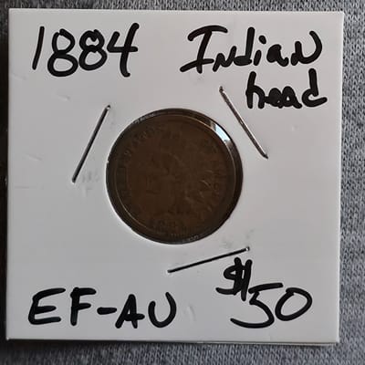 1884 Indian Head EF-AU Cent 