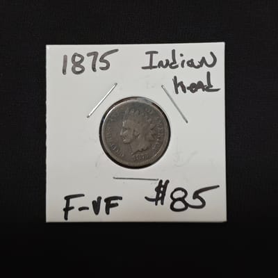 1875  Indian head  F-VF RARE COIN