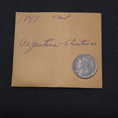 1897 Argentina 5 Centavos Coin – Cupronickel – 