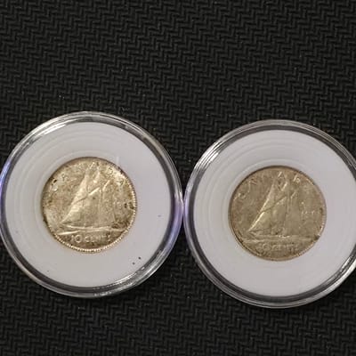 1961 & 1964 Canada Silver Dimes (Lot of 2) - additional view