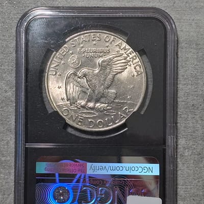 Eisenhower Dollar $1 1971 NGC Brilliant UNC - additional view