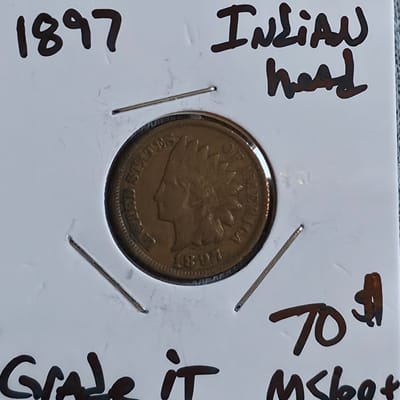 (2) 1897 Indian Head Cents in MS60 condition  - additional view