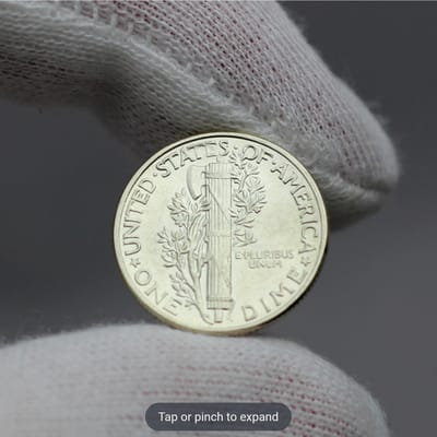 Mercury Silver Dime. 1943 D. FSB Gem Brilliant Unc - additional view