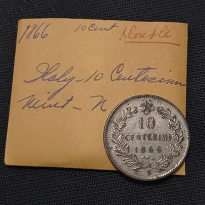 1866-N Italy 10 Centesimi - Vittorio Emanuele II  - additional view