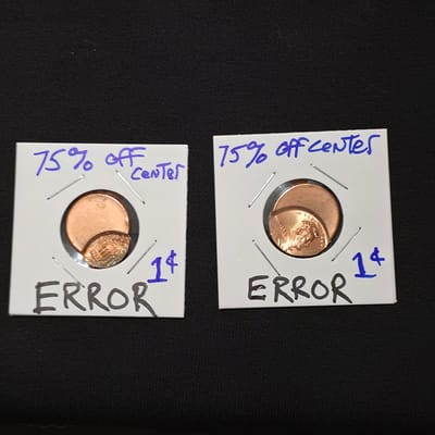 Rare Lincoln Penny 75% Off Center Error Unc Date?
