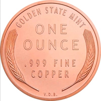 1 oz 1909-S VDB Lincoln Wheat Cent Copper Round - additional view