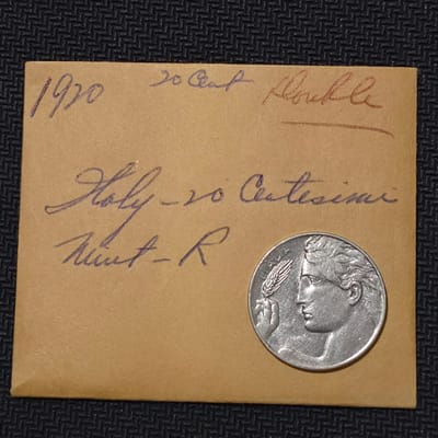 🔥1920 ITALY 20 CENTESIMI SCARCE KEY DATE! RARE🔥 - additional view