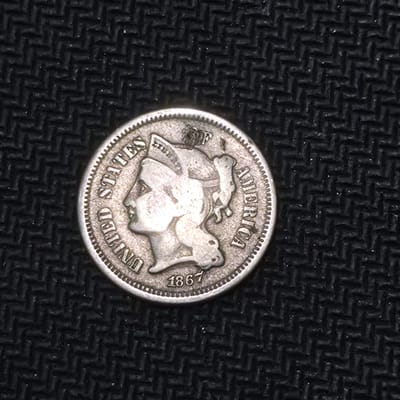 💢 1867 United States Three-Cent Nickel – Liberty 