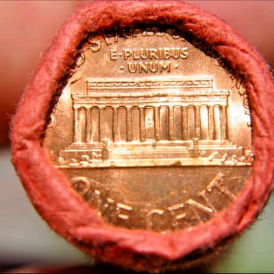 1974 D LINCOLN CENT ORIGINAL BANK WRAP ROLLS  - additional view