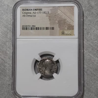 Roman Empire AD 177-182/3 AR Denarius Crispina NGC