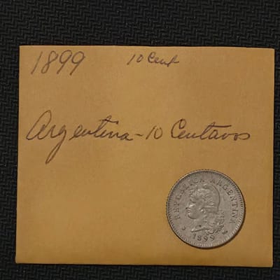 🇦🇷 1899 ARGENTINA 10 CENTAVOS COIN – HISTORIC 