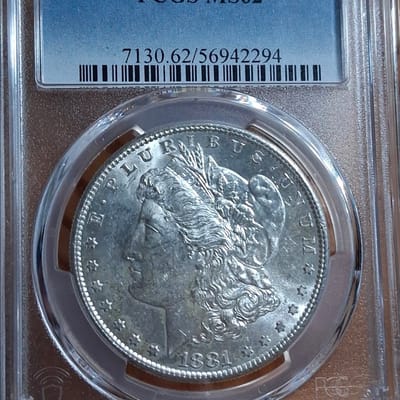 1881-S Morgan Silver Dollar PCGS MS62