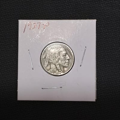 The 1937-P Buffalo Nickel Full Date F-VF Fast Ship