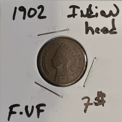 1902 Indian Head Cent F-VF condition 