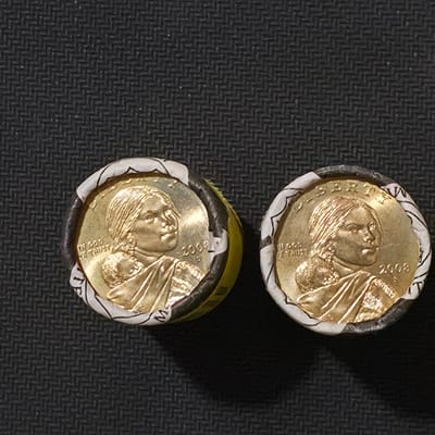 2-original U.S.Mint-wrapped rolls-25 Sacagawea-P&D - additional view