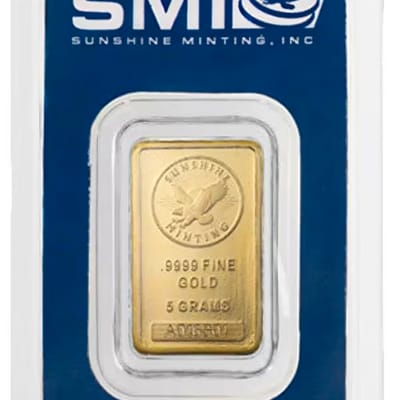 SMI 5 Grams Bar .999 AU Gold - additional view