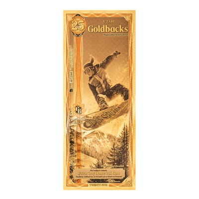 Utah 25 Goldbacks 2026 Alpha Gold Polymer Note