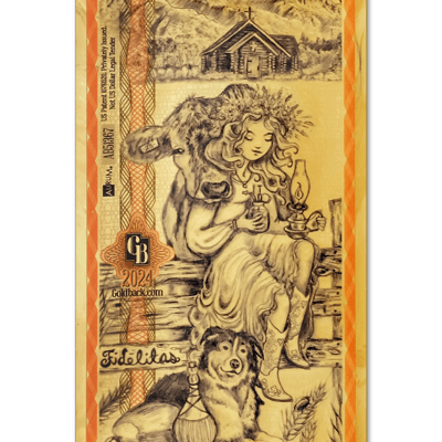 Wyoming 25 Goldbacks Gold Polymer Note Valaurum BU