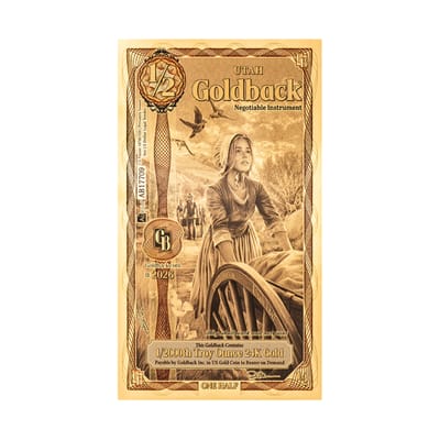 Utah 1/2 Goldback 2026 Alpha Gold Polymer Note