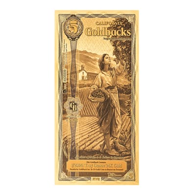 California 5 Goldback 2026 Alpha Gold Polymer Note
