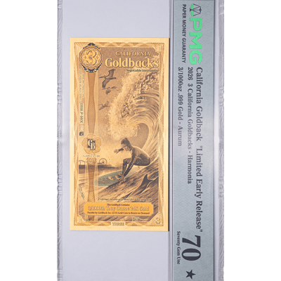 California 3 Goldback PMG 70 * Star LER 2026 GEM