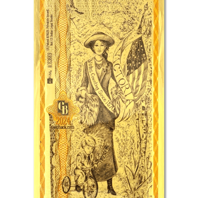 Utah 25 Goldbacks Gold Polymer Note .999 Valaurum