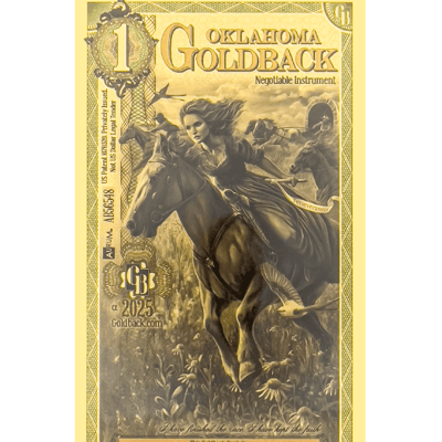 2025 Oklahoma 1 One Goldback Gold Polymer