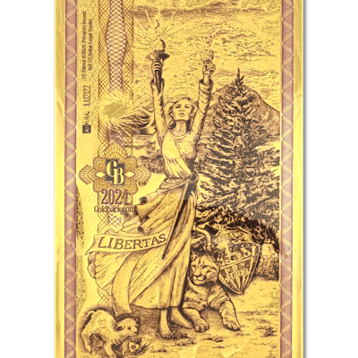 Utah 50 Goldbacks Gold Polymer Note .999 Valaurum