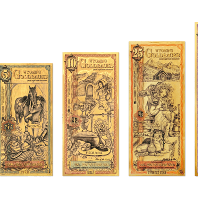 Full Set Of All Wyoming Goldbacks 1, 5, 10, 25, 50