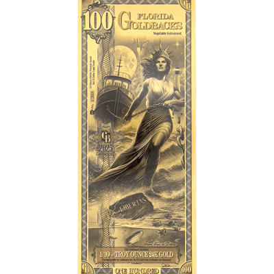 2025 Florida 100 Goldback Gold Polymer Note